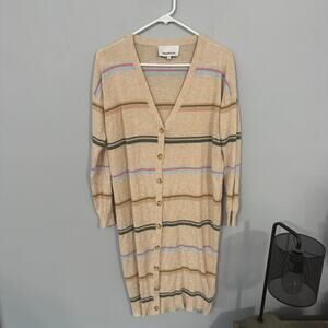 Anthropologie Heartloom Long Length Button Down Cardigan Sweater Size Small